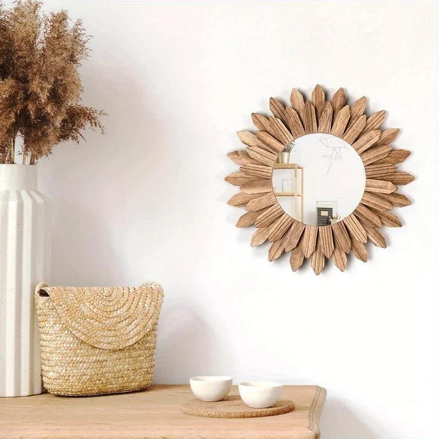 Rustic Wooden Mirror - Mi Amor Furnishings