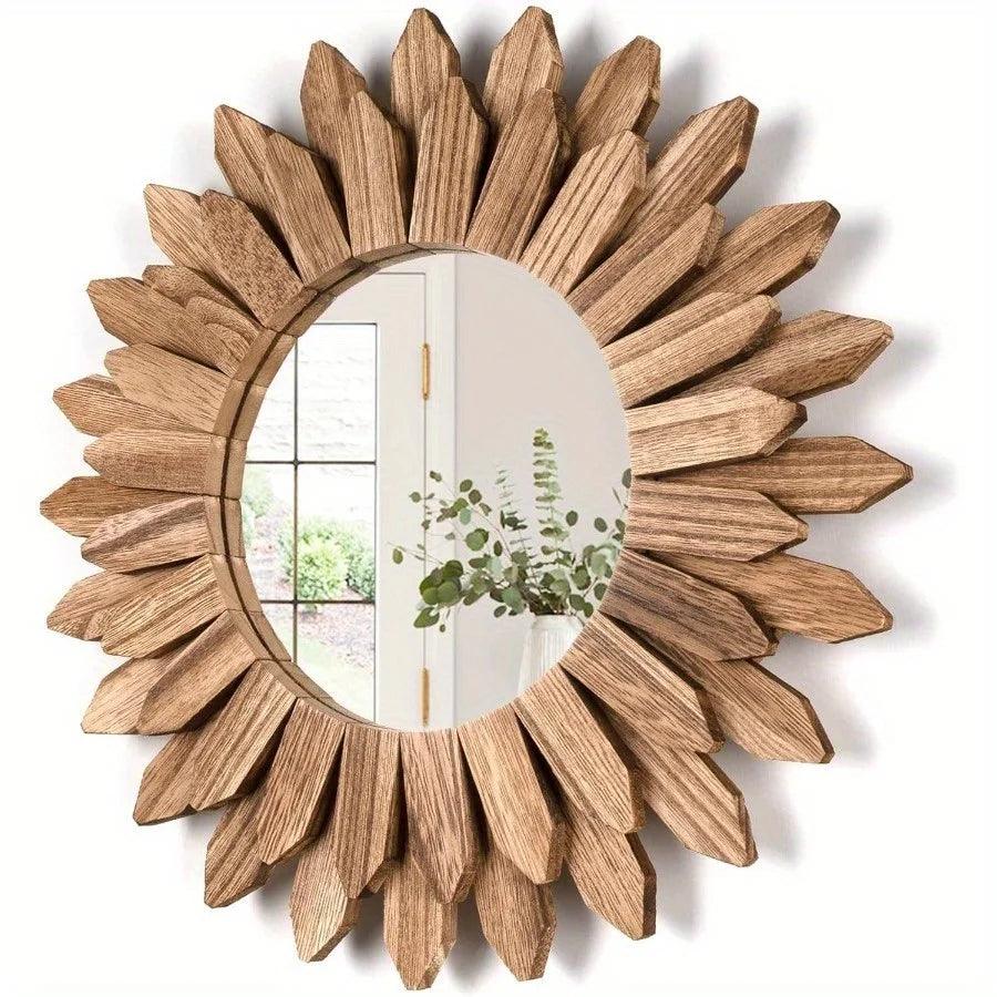 Rustic Wooden Mirror - Mi Amor Furnishings
